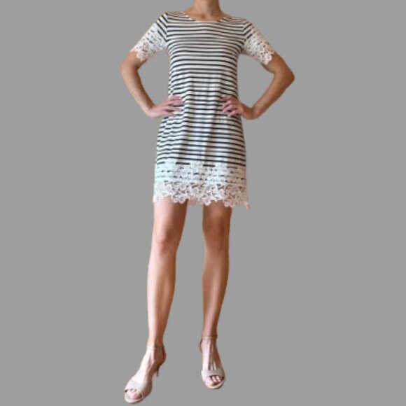 Tommy Hilfiger Slim Fit Stripe Short-Sleeve Dress - Picture 1 of 4